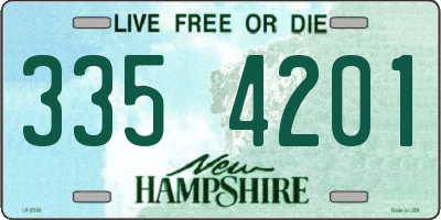 NH license plate 3354201