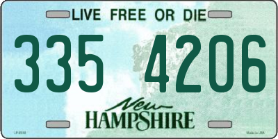 NH license plate 3354206