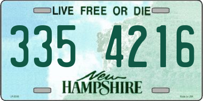 NH license plate 3354216