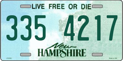 NH license plate 3354217