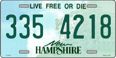 NH license plate 3354218