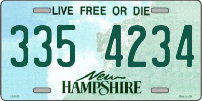 NH license plate 3354234