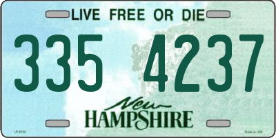 NH license plate 3354237