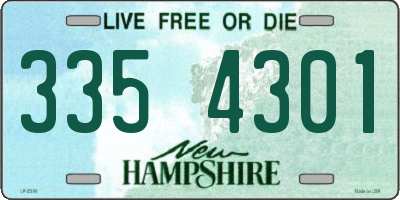 NH license plate 3354301