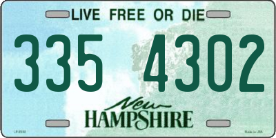 NH license plate 3354302