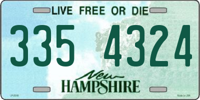 NH license plate 3354324