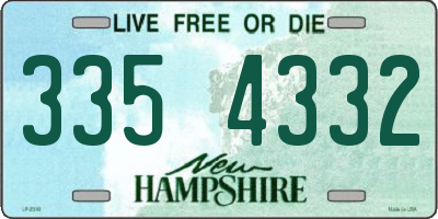 NH license plate 3354332