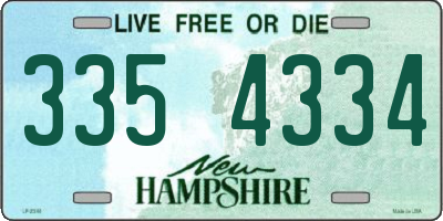 NH license plate 3354334