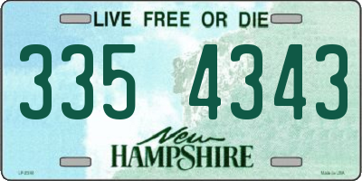 NH license plate 3354343
