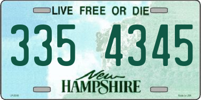 NH license plate 3354345
