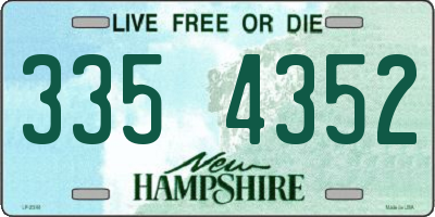 NH license plate 3354352