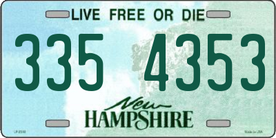 NH license plate 3354353
