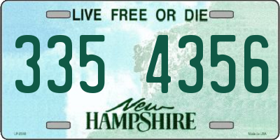 NH license plate 3354356