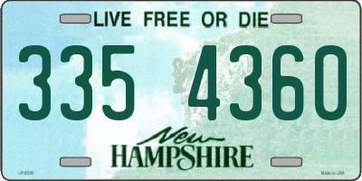 NH license plate 3354360