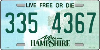 NH license plate 3354367