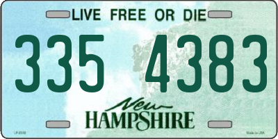 NH license plate 3354383