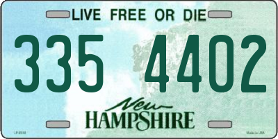 NH license plate 3354402