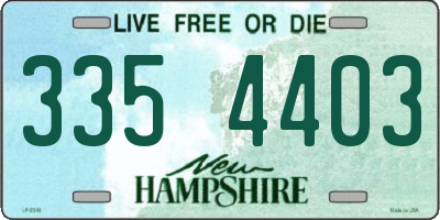 NH license plate 3354403