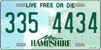 NH license plate 3354434
