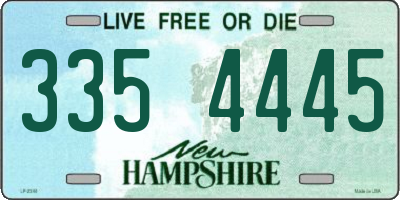 NH license plate 3354445