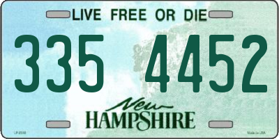 NH license plate 3354452