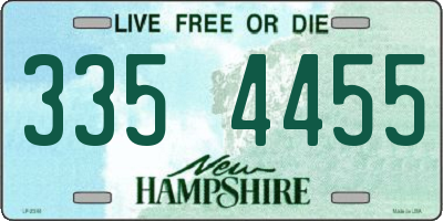 NH license plate 3354455