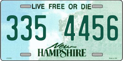 NH license plate 3354456