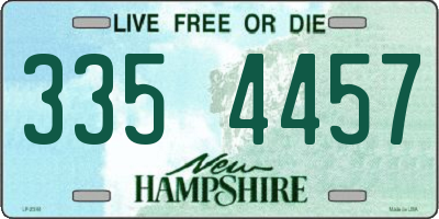 NH license plate 3354457