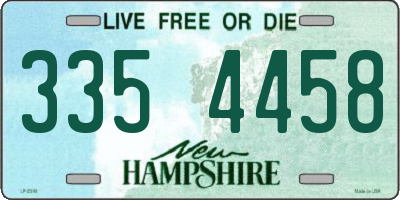 NH license plate 3354458