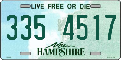 NH license plate 3354517