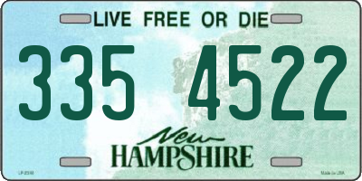 NH license plate 3354522