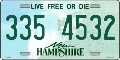 NH license plate 3354532