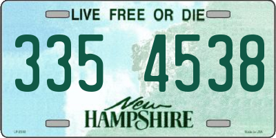 NH license plate 3354538