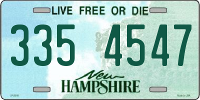 NH license plate 3354547