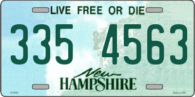 NH license plate 3354563