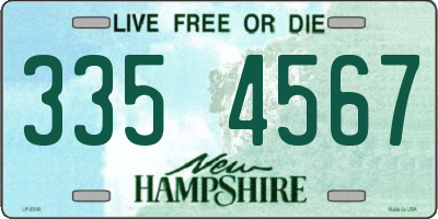 NH license plate 3354567