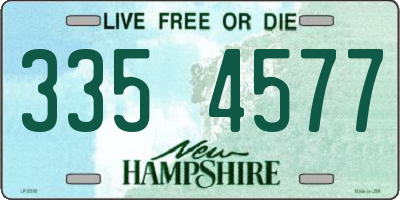 NH license plate 3354577
