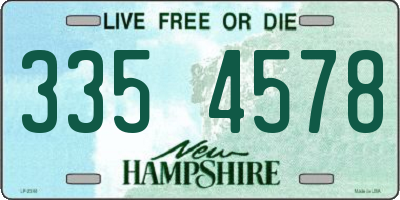 NH license plate 3354578