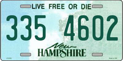 NH license plate 3354602