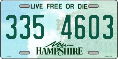NH license plate 3354603