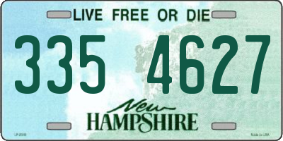 NH license plate 3354627