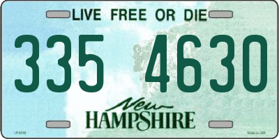 NH license plate 3354630