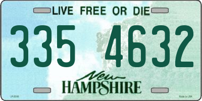 NH license plate 3354632