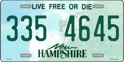 NH license plate 3354645