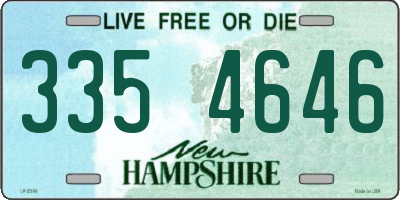 NH license plate 3354646