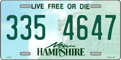 NH license plate 3354647