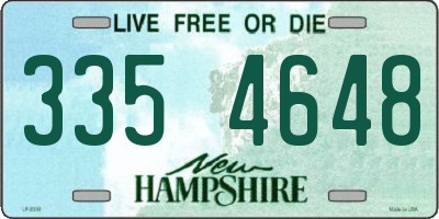 NH license plate 3354648
