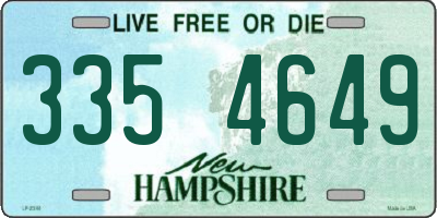 NH license plate 3354649