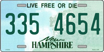 NH license plate 3354654