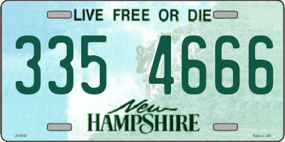 NH license plate 3354666